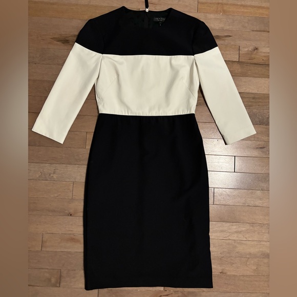Black and white 3/4 sleeve rag & bone dress size 2 - Picture 8 of 9